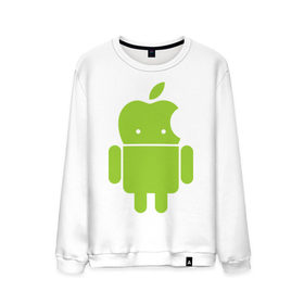 Мужской свитшот хлопок с принтом Android Applehead , 100% хлопок |  | android | apple | админам | андроид | для админов | эпл