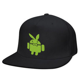 Кепка снепбек с прямым козырьком с принтом Android Playboy , хлопок 100% |  | android | play | андроид | плейбой