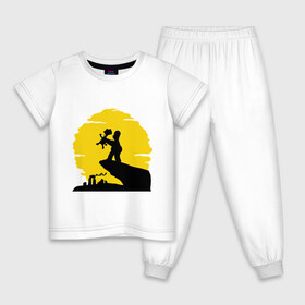 Детская пижама хлопок с принтом Homer & Bart , 100% хлопок |  брюки и футболка прямого кроя, без карманов, на брюках мягкая резинка на поясе и по низу штанин
 | гомер