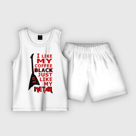 Детская пижама с шортами хлопок с принтом Mindless Self Indulgence   Coffee black ,  |  | metal | rock | метал | музыка | рок
