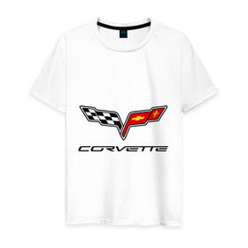 Мужская футболка хлопок с принтом Chevrolet corvette , 100% хлопок | прямой крой, круглый вырез горловины, длина до линии бедер, слегка спущенное плечо. | chevrolet | chevrolet corvette | corvette | корвет | шевроле | шевроле корвет