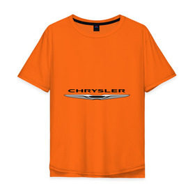 Мужская футболка хлопок Oversize с принтом Chrysler лого , 100% хлопок | свободный крой, круглый ворот, “спинка” длиннее передней части | Тематика изображения на принте: chrysler | краислер | логотип chrysler | логотип краислер
