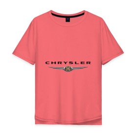 Мужская футболка хлопок Oversize с принтом Chrysler logo , 100% хлопок | свободный крой, круглый ворот, “спинка” длиннее передней части | chrysler | автомобиль chrysler | автомобиль краислер | краислер | логотип chrysler | логотип краислер