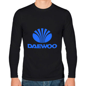 Мужской лонгслив хлопок с принтом Logo daewoo , 100% хлопок |  | Тематика изображения на принте: daewoo | автомобиль daewoo | автомобиль дейву | дайву | логотип daewoo | логотип дайву | логотип дейву