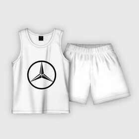 Детская пижама с шортами хлопок с принтом Mercedes Benz logo ,  |  | mercedes | mercedes benz | логотип mercedes | логотип mercedes benz | логотип мерседерс бенс | мерен | мерседерс | мерседерс бенс