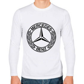 Мужской лонгслив хлопок с принтом Mercedes-Benz , 100% хлопок |  | mercedes | mercedes benz | логотип mercedes | логотип mercedes benz | логотип мерседерс бенс | мерен | мерседерс | мерседерс бенс