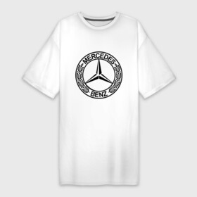 Платье-футболка хлопок с принтом Mercedes Benz ,  |  | mercedes | mercedes benz | логотип mercedes | логотип mercedes benz | логотип мерседерс бенс | мерен | мерседерс | мерседерс бенс