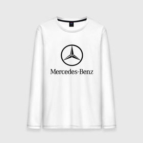 Мужской лонгслив хлопок с принтом Logo Mercedes-Benz , 100% хлопок |  | mercedes | mercedes benz | логотип mercedes | логотип mercedes benz | логотип мерседерс бенс | мерен | мерседерс | мерседерс бенс