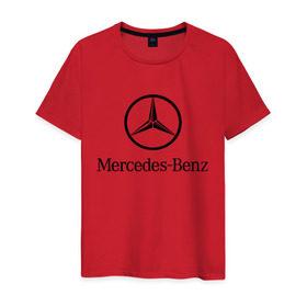 Мужская футболка хлопок с принтом Logo Mercedes-Benz , 100% хлопок | прямой крой, круглый вырез горловины, длина до линии бедер, слегка спущенное плечо. | mercedes | mercedes benz | логотип mercedes | логотип mercedes benz | логотип мерседерс бенс | мерен | мерседерс | мерседерс бенс