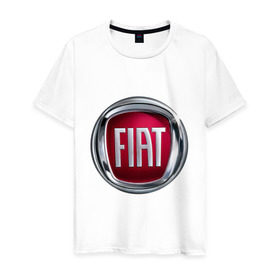 Мужская футболка хлопок с принтом FIAT logo , 100% хлопок | прямой крой, круглый вырез горловины, длина до линии бедер, слегка спущенное плечо. | fiat | автомобиль фиат | логотип fiat | логотип фиат | фиат