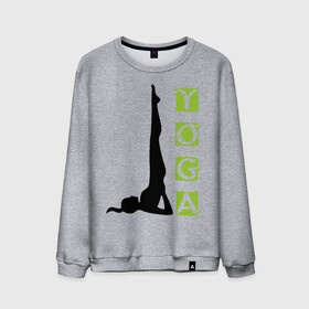 Мужской свитшот хлопок с принтом Woman Yoga , 100% хлопок |  | sport | женский силуэт | йога | спорт