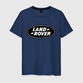 Мужская футболка хлопок с принтом Land Rover logo , 100% хлопок | прямой крой, круглый вырез горловины, длина до линии бедер, слегка спущенное плечо. | land rove | автомобиль land rove | автомобиль ланд ровер | ланд ровер