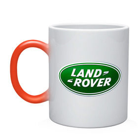 Кружка хамелеон с принтом Logo Land Rover , керамика | меняет цвет при нагревании, емкость 330 мл | land rove | автомобиль land rove | автомобиль ланд ровер | ланд ровер