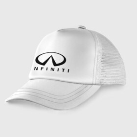 Детская кепка тракер с принтом Infiniti logo , Козырек - 100% хлопок. Кепка - 100% полиэстер, Задняя часть - сетка | универсальный размер, пластиковая застёжка | infiniti автомобиль | автомобиль инфинити | инфинити | логотип infiniti | логотип инфинити