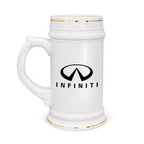 Кружка пивная с принтом Infiniti logo ,  керамика (Материал выдерживает высокую температуру, стоит избегать резкого перепада температур) |  объем 630 мл | infiniti автомобиль | автомобиль инфинити | инфинити | логотип infiniti | логотип инфинити