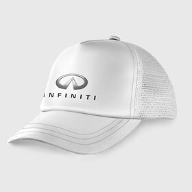 Детская кепка тракер с принтом Logo Infiniti , Козырек - 100% хлопок. Кепка - 100% полиэстер, Задняя часть - сетка | универсальный размер, пластиковая застёжка | infiniti автомобиль | автомобиль инфинити | инфинити | логотип infiniti | логотип инфинити