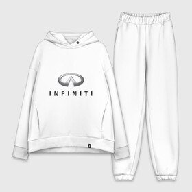 Женский костюм хлопок Oversize с принтом Logo Infiniti ,  |  | infiniti автомобиль | автомобиль инфинити | инфинити | логотип infiniti | логотип инфинити