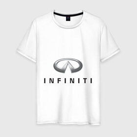 Мужская футболка хлопок с принтом Logo Infiniti , 100% хлопок | прямой крой, круглый вырез горловины, длина до линии бедер, слегка спущенное плечо. | infiniti автомобиль | автомобиль инфинити | инфинити | логотип infiniti | логотип инфинити