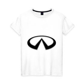 Женская футболка хлопок с принтом Значок Infiniti , 100% хлопок | прямой крой, круглый вырез горловины, длина до линии бедер, слегка спущенное плечо | infiniti автомобиль | автомобиль инфинити | инфинити | логотип infiniti | логотип инфинити