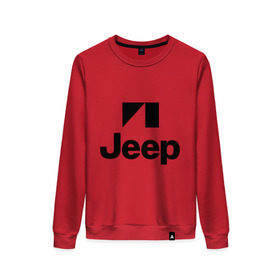 Женский свитшот хлопок с принтом Jeep logo , 100% хлопок | прямой крой, круглый вырез, на манжетах и по низу широкая трикотажная резинка  | jeep | автомобиль jeep | автомобиль джип | джип | логотип jeep | логотип джип