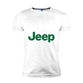 Мужская футболка премиум с принтом Logo Jeep , 92% хлопок, 8% лайкра | приталенный силуэт, круглый вырез ворота, длина до линии бедра, короткий рукав | jeep | автомобиль jeep | автомобиль джип | джип | логотип jeep | логотип джип