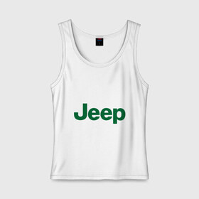 Женская майка хлопок с принтом Logo Jeep , 95% хлопок, 5% эластан |  | jeep | автомобиль jeep | автомобиль джип | джип | логотип jeep | логотип джип