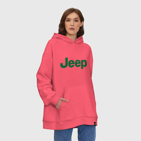 Худи SuperOversize хлопок с принтом Logo Jeep , 70% хлопок, 30% полиэстер, мягкий начес внутри | карман-кенгуру, эластичная резинка на манжетах и по нижней кромке, двухслойный капюшон
 | jeep | автомобиль jeep | автомобиль джип | джип | логотип jeep | логотип джип