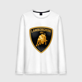 Мужской лонгслив хлопок с принтом Lamborghini logo , 100% хлопок |  | lamborghini | автомобиль lamborghini | ламборджини | ламборджини автомобиль | логотип lamborghini | логотип ламборджини