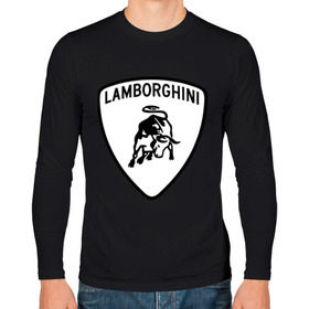 Мужской лонгслив хлопок с принтом Lamborghini лого , 100% хлопок |  | lamborghini | автомобиль lamborghini | ламборджини | ламборджини автомобиль | логотип lamborghini | логотип ламборджини