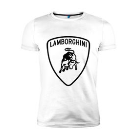 Мужская футболка премиум с принтом Lamborghini лого , 92% хлопок, 8% лайкра | приталенный силуэт, круглый вырез ворота, длина до линии бедра, короткий рукав | lamborghini | автомобиль lamborghini | ламборджини | ламборджини автомобиль | логотип lamborghini | логотип ламборджини
