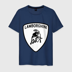 Мужская футболка хлопок с принтом Lamborghini лого , 100% хлопок | прямой крой, круглый вырез горловины, длина до линии бедер, слегка спущенное плечо. | lamborghini | автомобиль lamborghini | ламборджини | ламборджини автомобиль | логотип lamborghini | логотип ламборджини