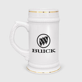 Кружка пивная с принтом Buick logo ,  керамика (Материал выдерживает высокую температуру, стоит избегать резкого перепада температур) |  объем 630 мл | 