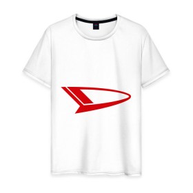 Мужская футболка хлопок с принтом Значок daihatsu , 100% хлопок | прямой крой, круглый вырез горловины, длина до линии бедер, слегка спущенное плечо. | daihatsu | автомобиль daihatsu | логотип daihatsu