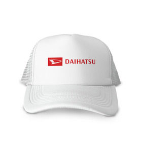 Кепка тракер с сеткой с принтом Daihatsu logo , трикотажное полотно; задняя часть — сетка | длинный козырек, универсальный размер, пластиковая застежка | daihatsu | автомобиль daihatsu | логотип daihatsu