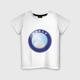 Детская футболка хлопок с принтом Geely logo , 100% хлопок | круглый вырез горловины, полуприлегающий силуэт, длина до линии бедер | geely | автомобиль geely | автомобиль джили | джили | логотип geely | логотип джили