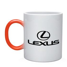 Кружка хамелеон с принтом Lexus logo , керамика | меняет цвет при нагревании, емкость 330 мл | Тематика изображения на принте: lexus | автобренды | автолюбителям | бренд | лексус | логотип