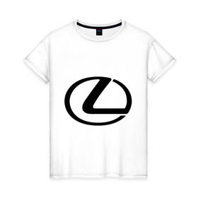 Женская футболка хлопок с принтом Logo lexus , 100% хлопок | прямой крой, круглый вырез горловины, длина до линии бедер, слегка спущенное плечо | lexus | автобренды | автолюбителям | бренд | лексус | логотип