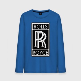 Мужской лонгслив хлопок с принтом Rolls-Royce , 100% хлопок |  | Тематика изображения на принте: rolls royce | rr | автобренды | автолюбителям | бренд | логотип | ролл ройс | ролс ройс