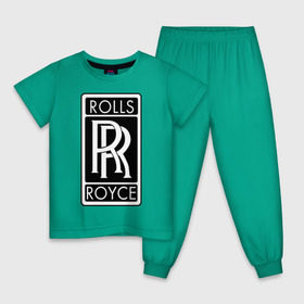 Детская пижама хлопок с принтом Rolls-Royce , 100% хлопок |  брюки и футболка прямого кроя, без карманов, на брюках мягкая резинка на поясе и по низу штанин
 | Тематика изображения на принте: rolls royce | rr | автобренды | автолюбителям | бренд | логотип | ролл ройс | ролс ройс