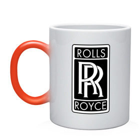 Кружка хамелеон с принтом Rolls-Royce , керамика | меняет цвет при нагревании, емкость 330 мл | rolls royce | rr | автобренды | автолюбителям | бренд | логотип | ролл ройс | ролс ройс