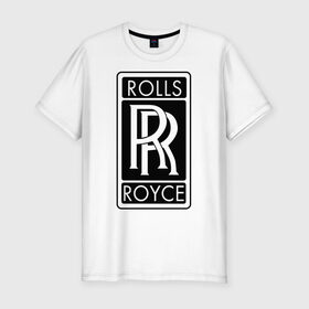 Мужская футболка премиум с принтом Rolls-Royce , 92% хлопок, 8% лайкра | приталенный силуэт, круглый вырез ворота, длина до линии бедра, короткий рукав | Тематика изображения на принте: rolls royce | rr | автобренды | автолюбителям | бренд | логотип | ролл ройс | ролс ройс