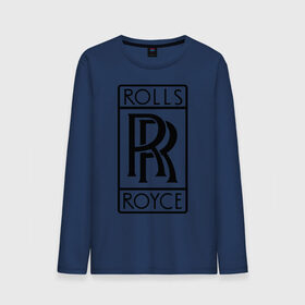 Мужской лонгслив хлопок с принтом Rolls-Royce logo , 100% хлопок |  | rolls royce | rr | автобренды | автолюбителям | бренд | логотип | ролл ройс | ролс ройс