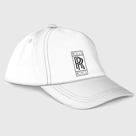 Бейсболка с принтом Rolls-Royce logo , 100% хлопок | классический козырек, металлическая застежка-регулятор размера | rolls royce | rr | автобренды | автолюбителям | бренд | логотип | ролл ройс | ролс ройс