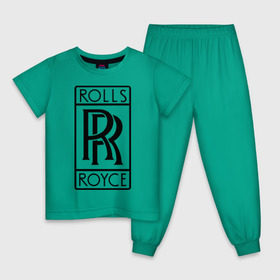 Детская пижама хлопок с принтом Rolls-Royce logo , 100% хлопок |  брюки и футболка прямого кроя, без карманов, на брюках мягкая резинка на поясе и по низу штанин
 | rolls royce | rr | автобренды | автолюбителям | бренд | логотип | ролл ройс | ролс ройс