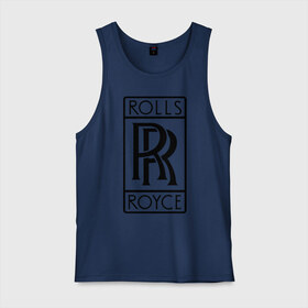 Мужская майка хлопок с принтом Rolls-Royce logo , 100% хлопок |  | rolls royce | rr | автобренды | автолюбителям | бренд | логотип | ролл ройс | ролс ройс