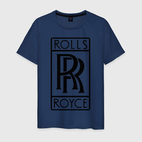 Мужская футболка хлопок с принтом Rolls-Royce logo , 100% хлопок | прямой крой, круглый вырез горловины, длина до линии бедер, слегка спущенное плечо. | Тематика изображения на принте: rolls royce | rr | автобренды | автолюбителям | бренд | логотип | ролл ройс | ролс ройс
