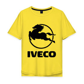 Мужская футболка хлопок Oversize с принтом Iveco , 100% хлопок | свободный крой, круглый ворот, “спинка” длиннее передней части | iveco | автобренды | автолюбителям | бренд | ивеко | логотип