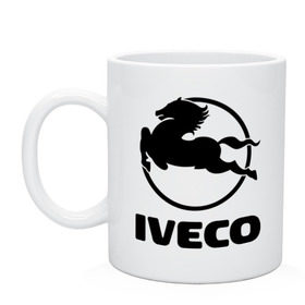 Кружка с принтом Iveco , керамика | объем — 330 мл, диаметр — 80 мм. Принт наносится на бока кружки, можно сделать два разных изображения | iveco | автобренды | автолюбителям | бренд | ивеко | логотип