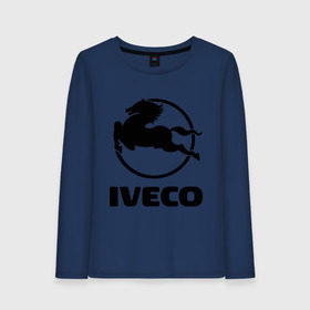 Женский лонгслив хлопок с принтом Iveco , 100% хлопок |  | iveco | автобренды | автолюбителям | бренд | ивеко | логотип