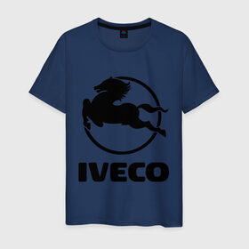 Мужская футболка хлопок с принтом Iveco , 100% хлопок | прямой крой, круглый вырез горловины, длина до линии бедер, слегка спущенное плечо. | iveco | автобренды | автолюбителям | бренд | ивеко | логотип